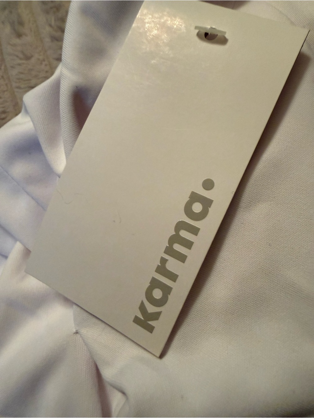 NWT Karma White Flowy Activewear Tank Top Sleeveless Women’s Medium - Picture 6 of 6